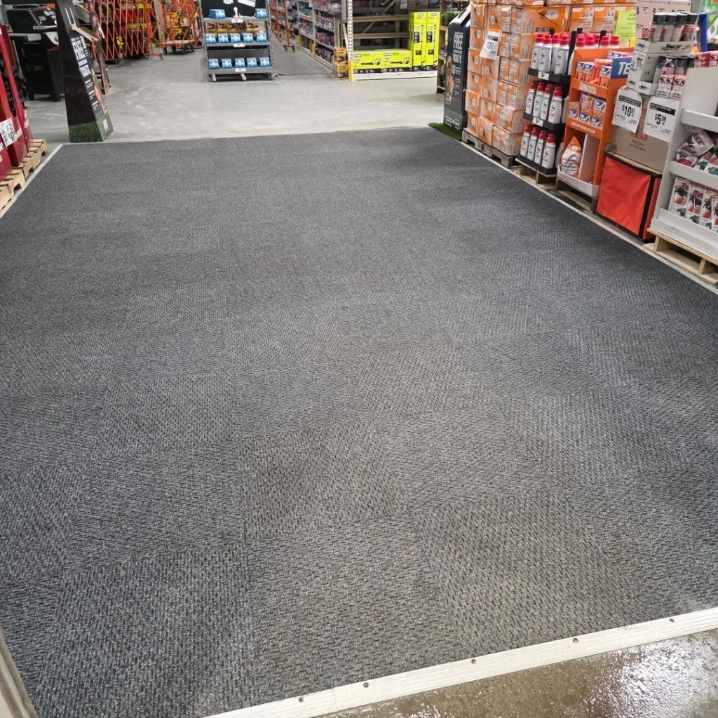 Finished hard floor surface after cleaning
